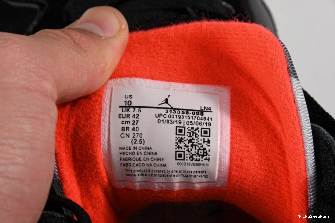 MaikeSneakers Air Patent Black Jordan Retro 313358-006 7 0803